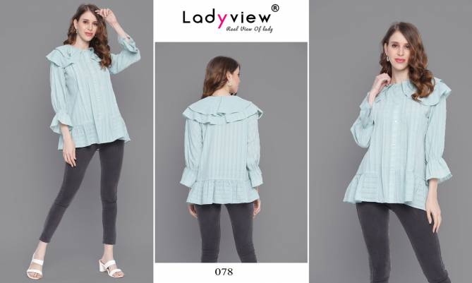 Ladyview Tunic 1 Weaving Georgette Fancy Wear Long Top Designer Collection